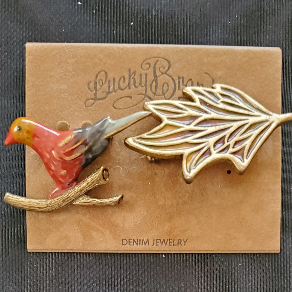 Lucky Brand Bird and Leaf Denim Jewerly